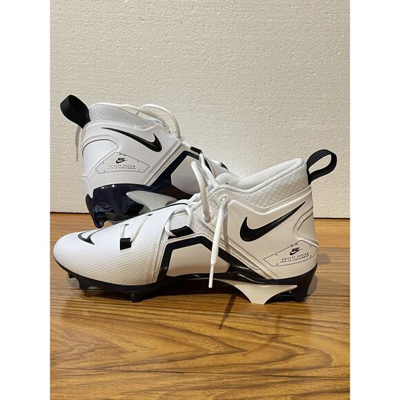 NWT Men's Nike Alpha Menace Pro 3 Football Cleats White Black CT6649-108 Size 12 - Picture 9 of 10